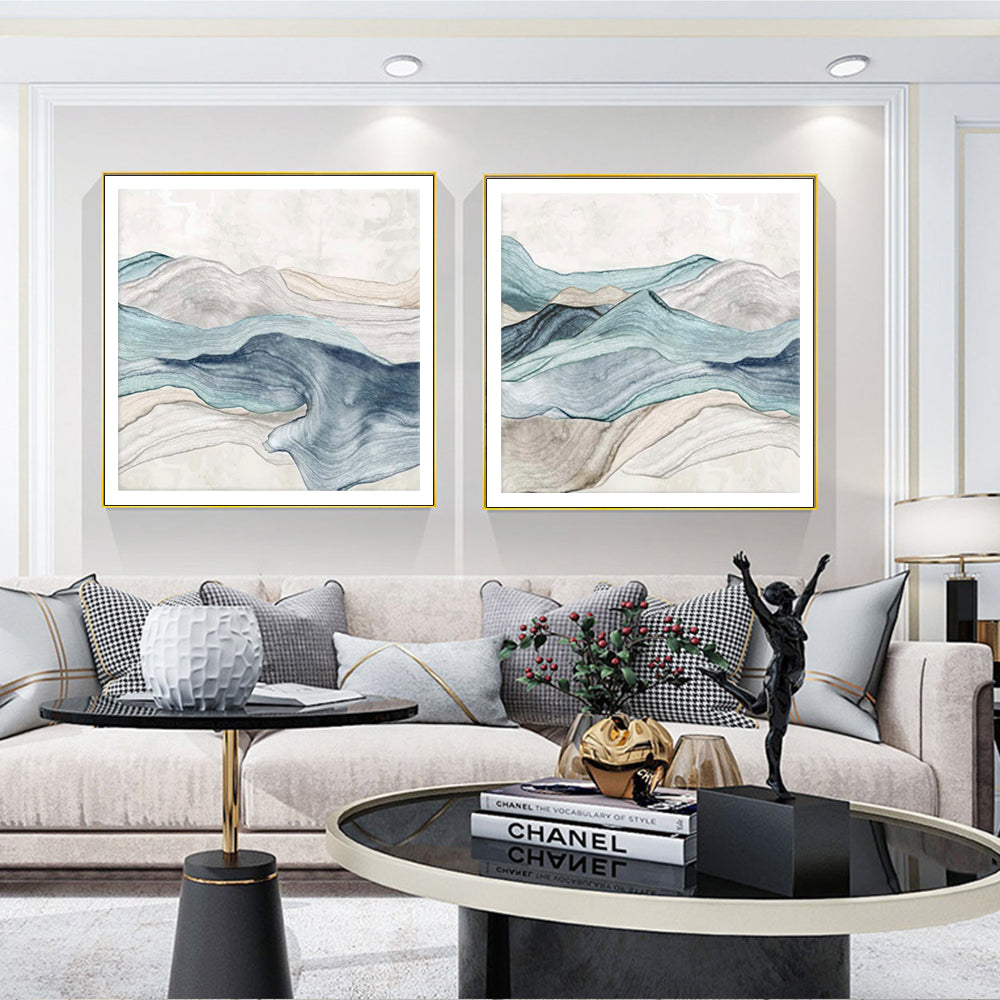 Mountain — Gold-Framed 2-Panel Canvas Set — Allure Home Collections