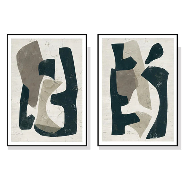 Abstract Puzzle — Black-Framed 2-Panel Canvas Set — Allure Home Collections