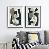 Abstract Puzzle — Black-Framed 2-Panel Canvas Set — Allure Home Collections