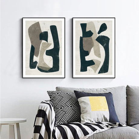 Abstract Puzzle — Black-Framed 2-Panel Canvas Set — Allure Home Collections