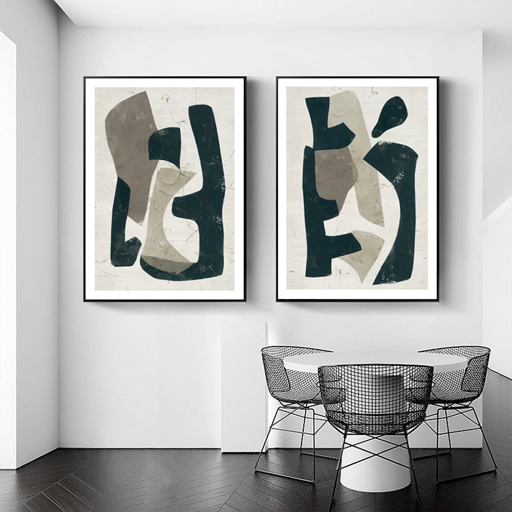 Abstract Puzzle — Black-Framed 2-Panel Canvas Set — Allure Home Collections