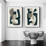Abstract Puzzle — Black-Framed 2-Panel Canvas Set — Allure Home Collections