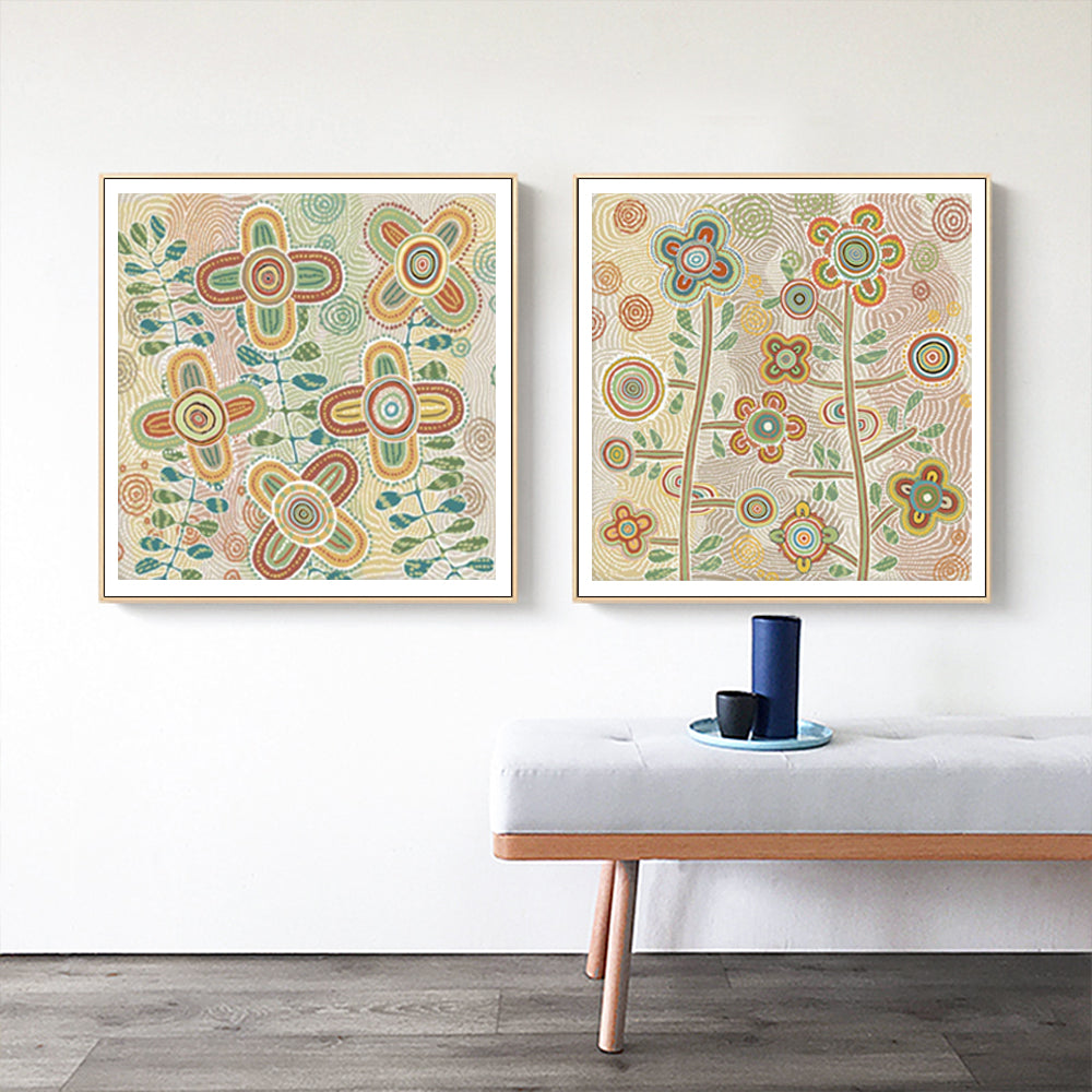 Lovely Pattern II — Floating Frame Canvas Artwork — Allure Home Collections