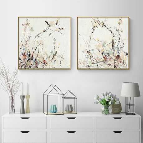 Close view of the Afternoon Walk canvas print showing soft painterly brushwork and muted tones