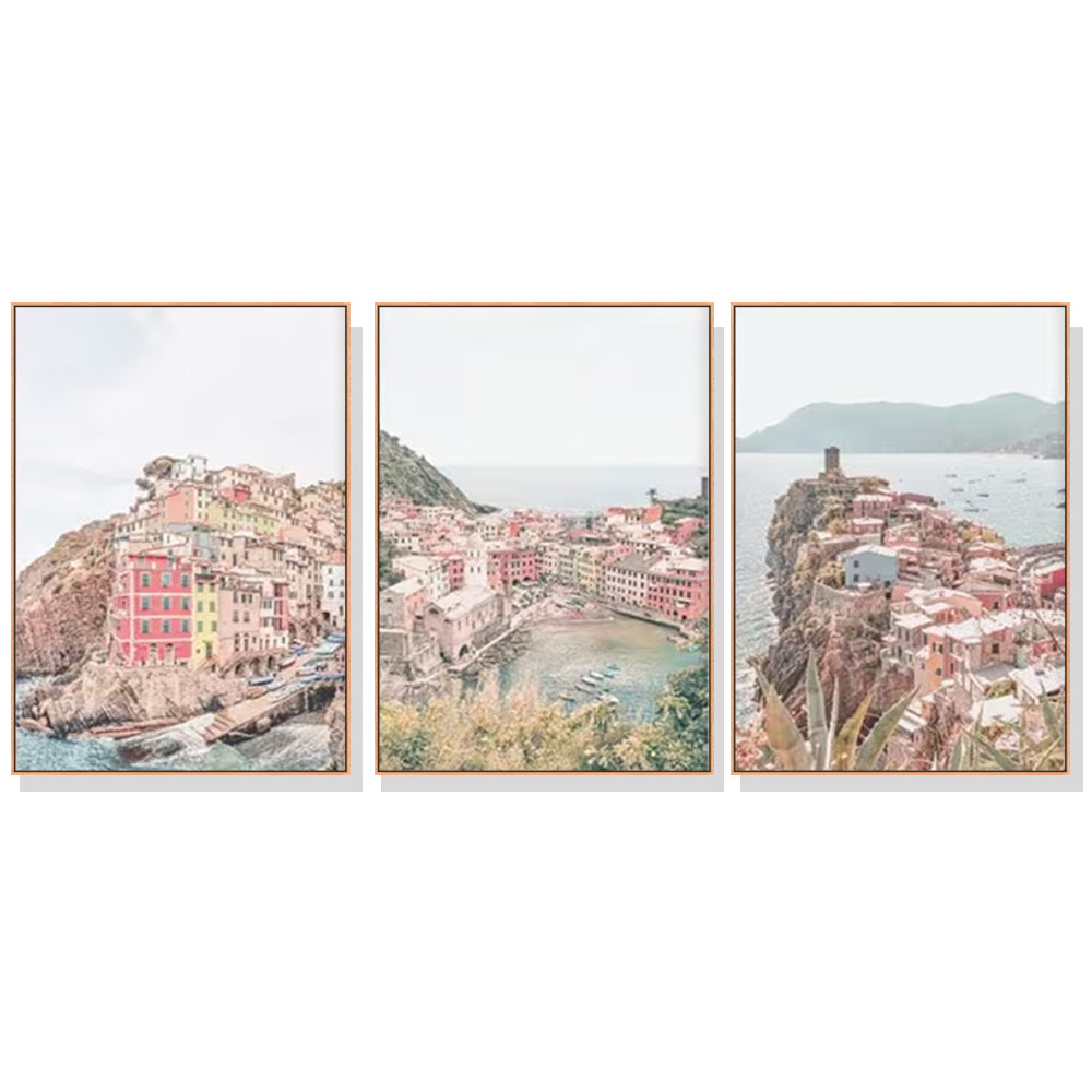Italy Cinque Terre — 3-Panel Triptych Canvas Set — Allure Home Collections