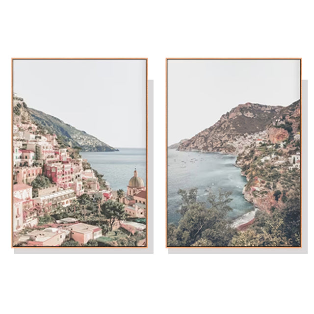 Italy Positano — Wood-Framed 2-Panel Canvas Set — Allure Home Collections