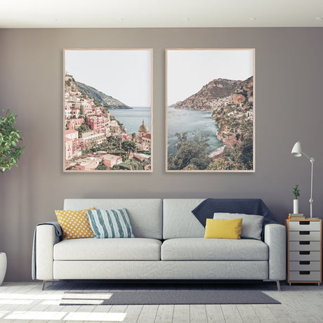 Italy Positano — Wood-Framed 2-Panel Canvas Set — Allure Home Collections