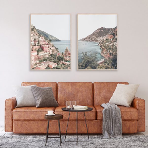 Italy Positano — Wood-Framed 2-Panel Canvas Set — Allure Home Collections