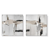 Neutral Abstract — White-Framed Canvas Set, Modern Minimalist — Allure Home Collections