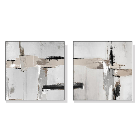 Neutral Abstract — White-Framed Canvas Set, Modern Minimalist — Allure Home Collections