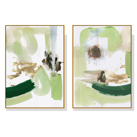 Abstract Green Mint — Gold-Framed Canvas Print — Allure Home Collections