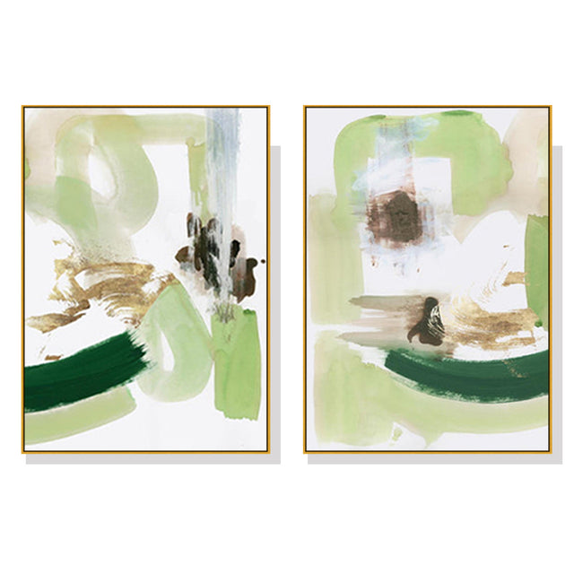 Abstract Green Mint — Gold-Framed Canvas Print — Allure Home Collections