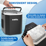 Ice maker shown on a bar top with cold drinks