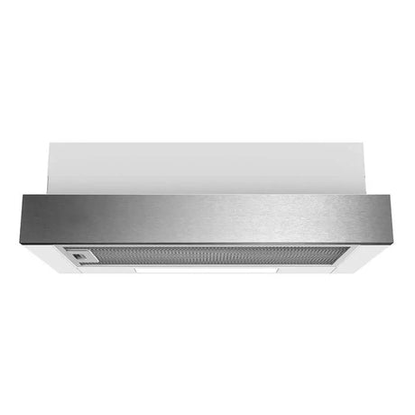 90 cm slide out rangehood with stainless steel fascia and white body
