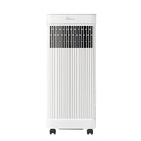 Resia white compact portable air conditioner with castor wheels
