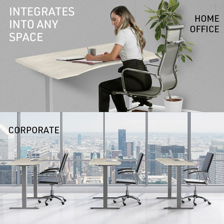 FORTIA Electric Sit-Stand Desk 150 x 68cm White or White Oak — Allure Home Collections