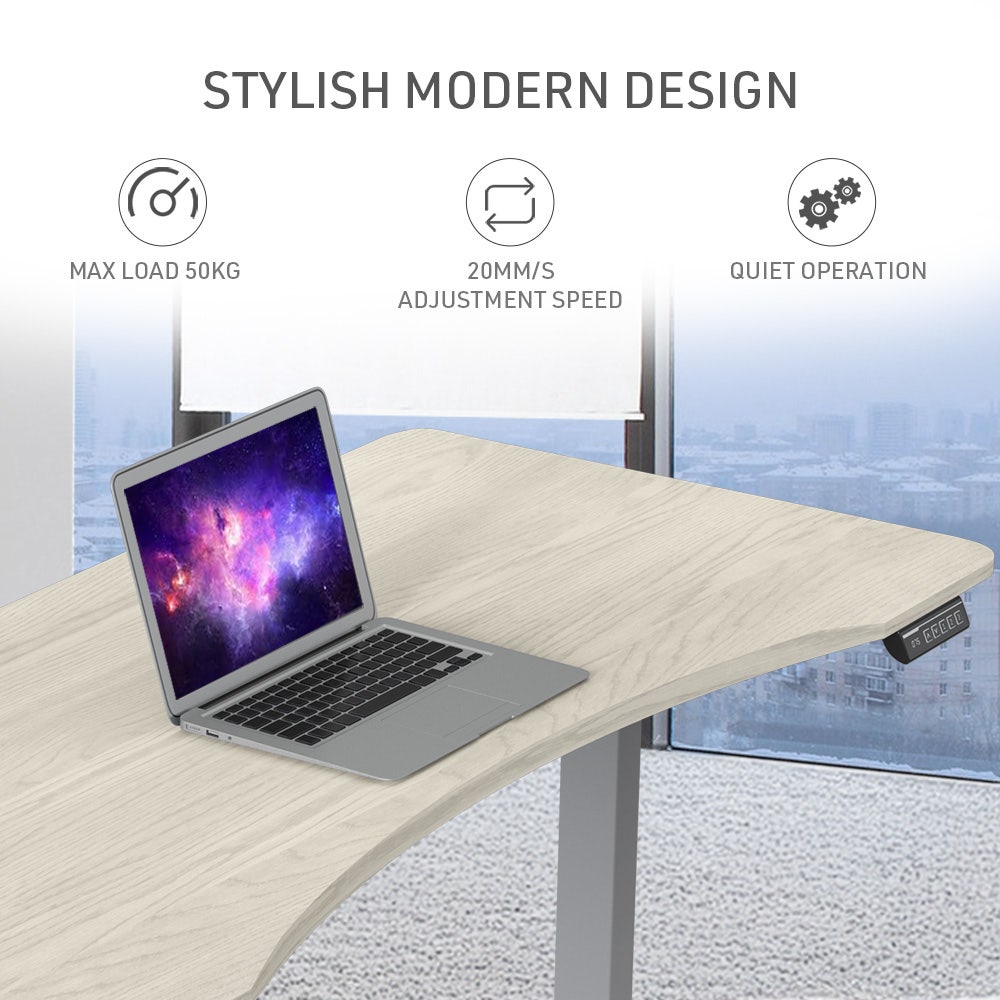 FORTIA Electric Sit-Stand Desk 150 x 68cm White or White Oak — Allure Home Collections