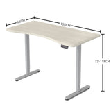 FORTIA Electric Sit-Stand Desk 150 x 68cm White or White Oak — Allure Home Collections