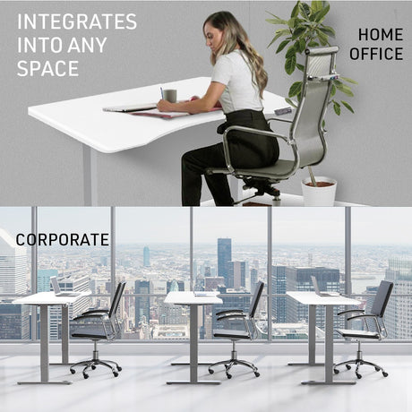 FORTIA Electric Sit-Stand Desk 150 x 68cm White or White Oak — Allure Home Collections