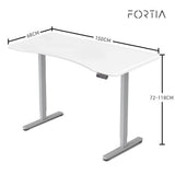 FORTIA Electric Sit-Stand Desk 150 x 68cm White or White Oak — Allure Home Collections