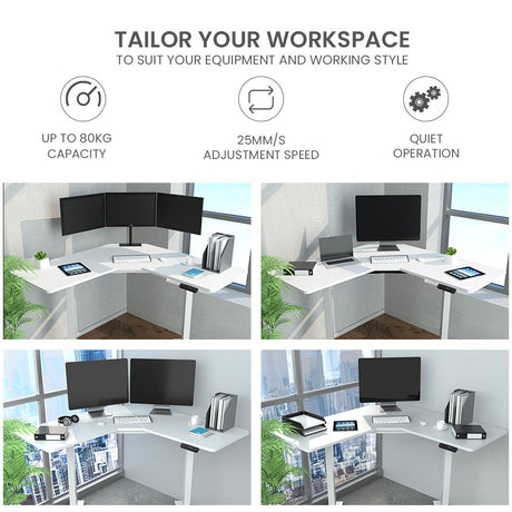 Fortia Dual-Motor Adjustable Electric Corner Desk