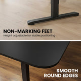 Geraldton Electric Standing Corner Desk, 160x140cm, Black