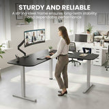 Geraldton Electric Standing Corner Desk, 160x140cm, Black/Silver