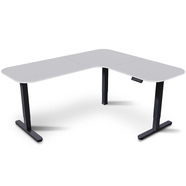 Narrabundah white corner standing desk in a home office