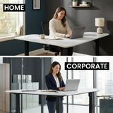 Narrabundah white corner standing desk in a home office
