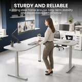 Bonner Electric Standing Corner Desk, White 160 x 140cm