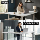 Bonner Electric Standing Corner Desk, White 160 x 140cm