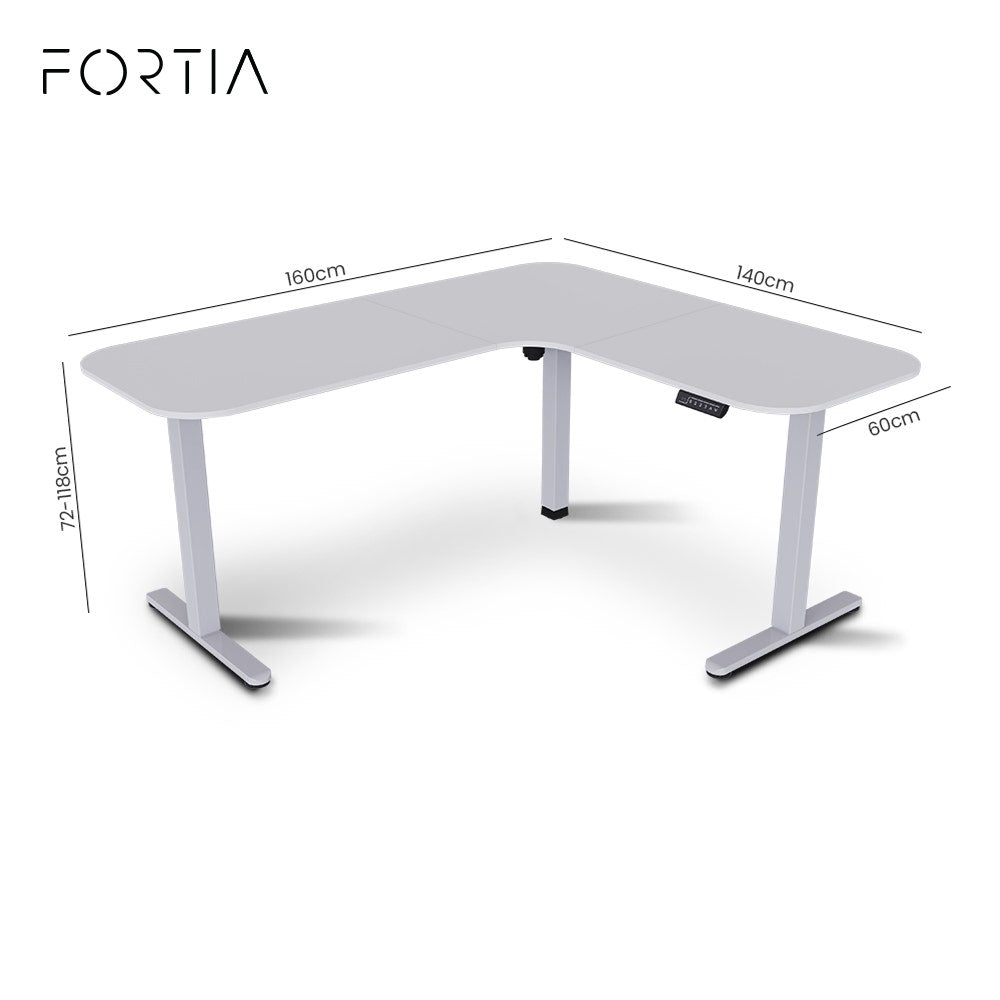 Bonner Electric Standing Corner Desk, White 160 x 140cm