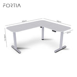 Bonner Electric Standing Corner Desk, White 160 x 140cm