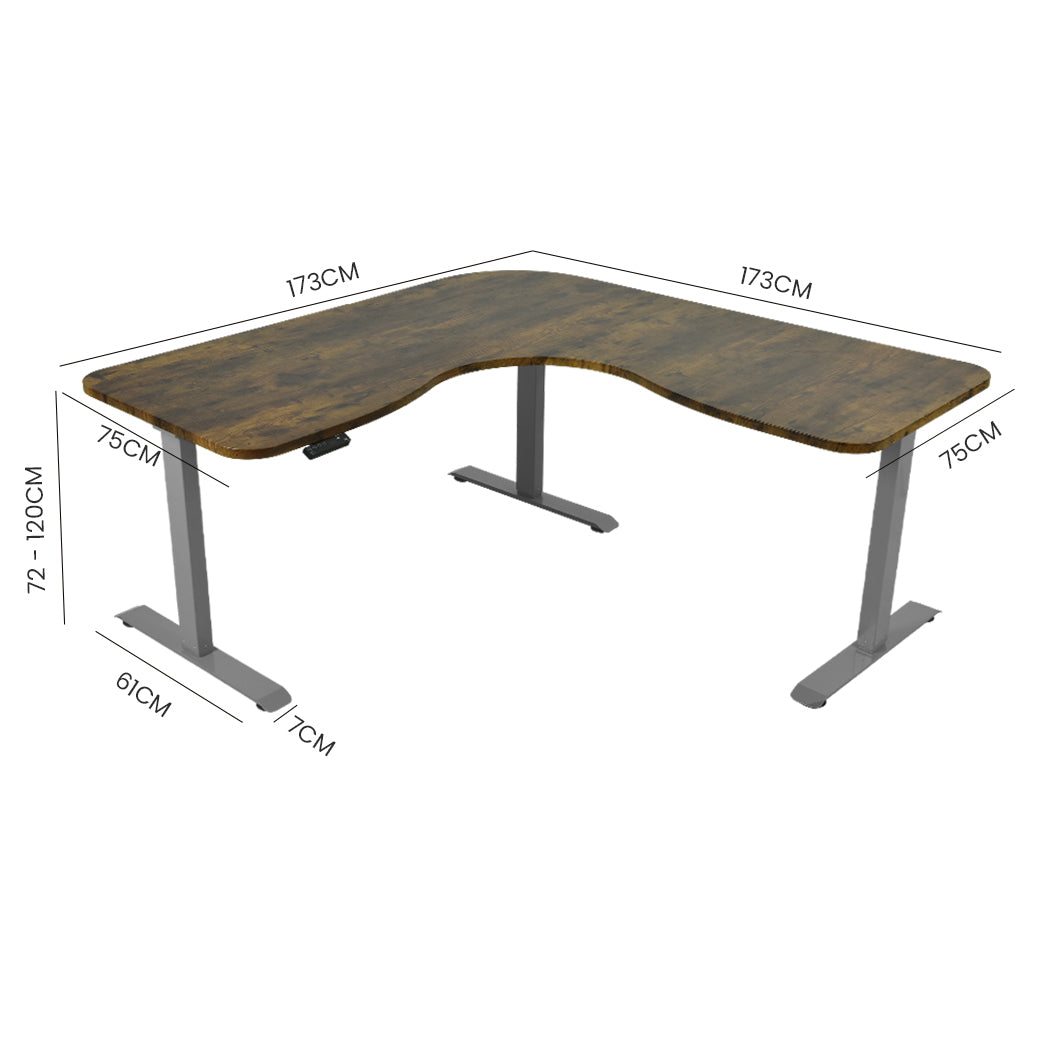 FORTIA 3-Motor Electric Sit-Stand Corner Desk 120kg Load Walnut White or Black — Allure Home Collections