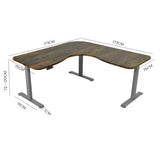 FORTIA 3-Motor Electric Sit-Stand Corner Desk 120kg Load Walnut White or Black — Allure Home Collections