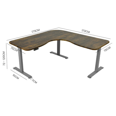 FORTIA 3-Motor Electric Sit-Stand Corner Desk 120kg Load Walnut White or Black — Allure Home Collections