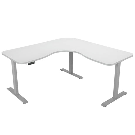 FORTIA 3-Motor Electric Sit-Stand Corner Desk 120kg Load Walnut White or Black — Allure Home Collections