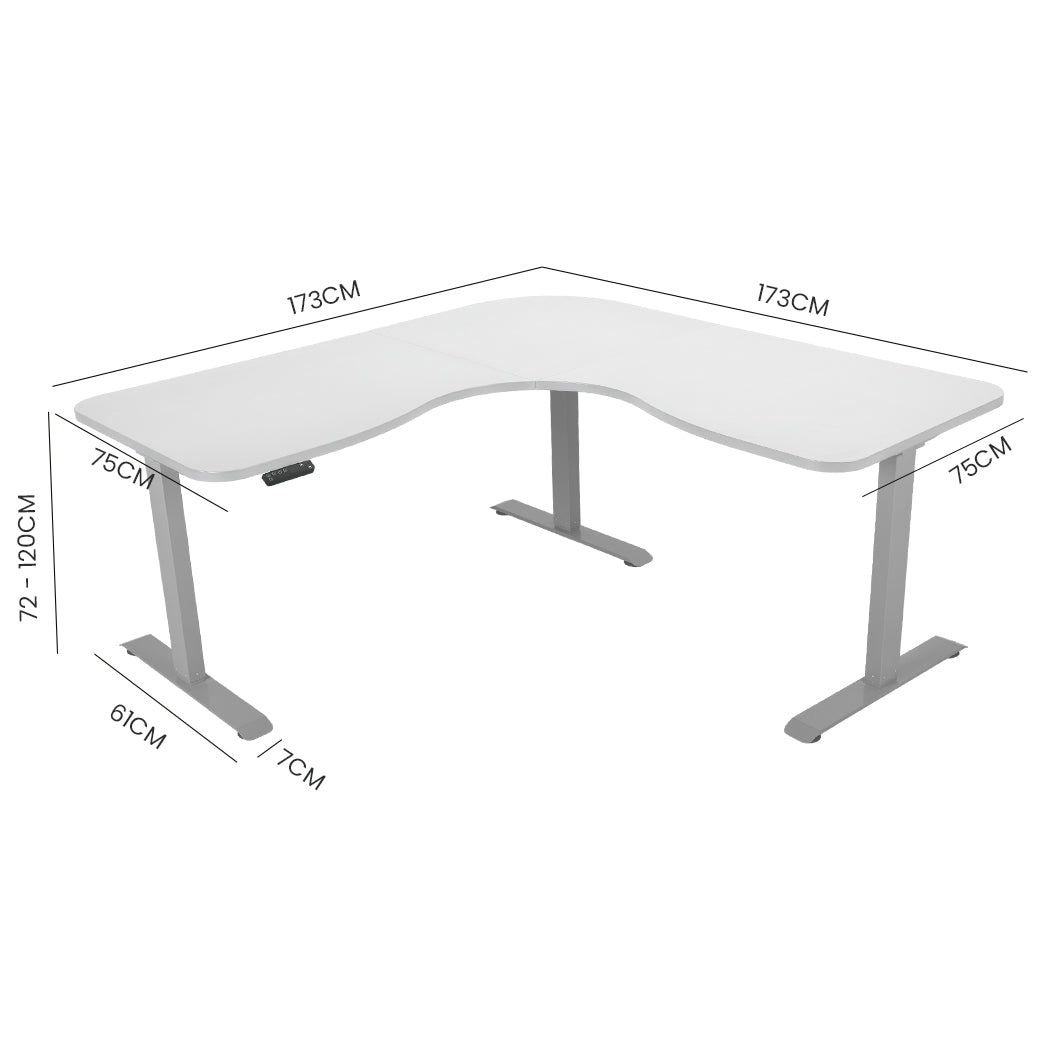FORTIA 3-Motor Electric Sit-Stand Corner Desk 120kg Load Walnut White or Black — Allure Home Collections