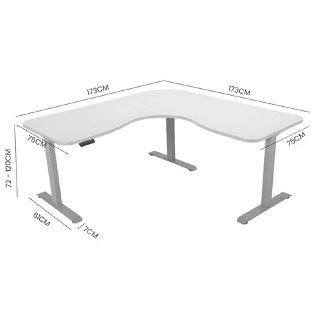 FORTIA 3-Motor Electric Sit-Stand Corner Desk 120kg Load Walnut White or Black — Allure Home Collections