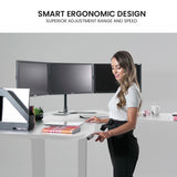 FORTIA 3-Motor Electric Sit-Stand Corner Desk 120kg Load Walnut White or Black — Allure Home Collections