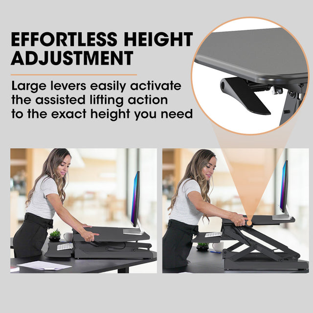 FORTIA 90cm Adjustable Sit-Stand Desk Riser