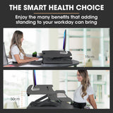 FORTIA 90cm Adjustable Sit-Stand Desk Riser