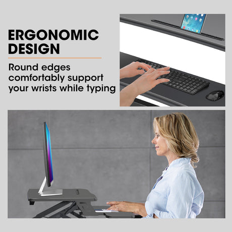 FORTIA 90cm Adjustable Sit-Stand Desk Riser
