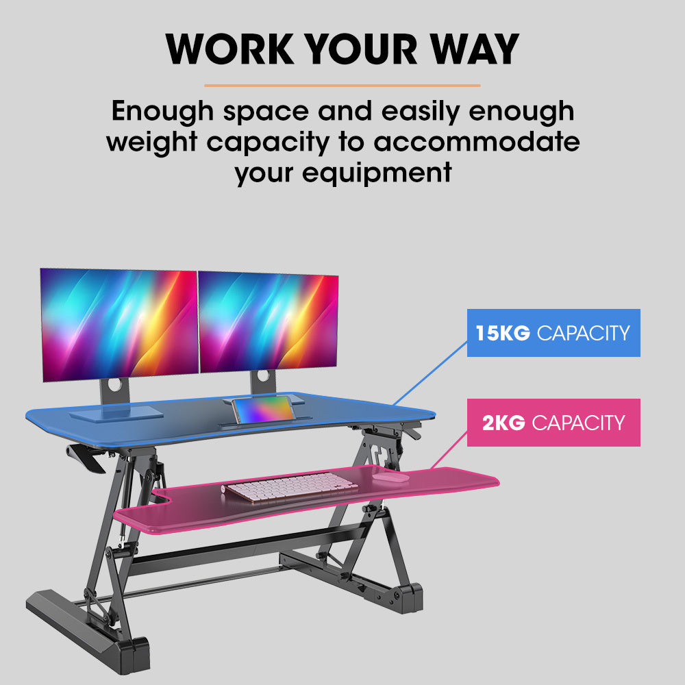 FORTIA 90cm Adjustable Sit-Stand Desk Riser
