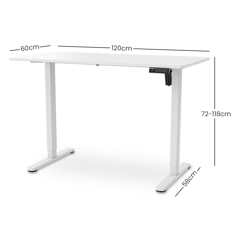 Phillip Electric Standing Desk, White 120cm