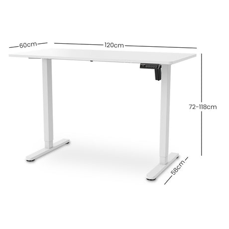 Phillip Electric Standing Desk, White 120cm