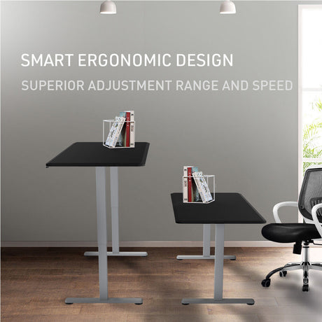 FORTIA Electric Sit-Stand Desk White Oak or Black — Allure Home Collections