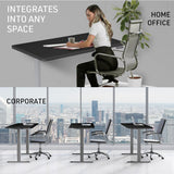 FORTIA Electric Sit-Stand Desk White Oak or Black — Allure Home Collections