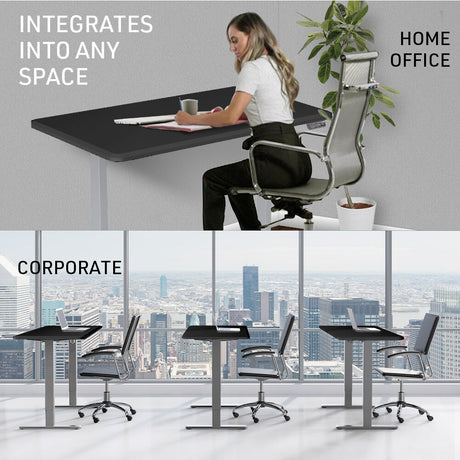 FORTIA Electric Sit-Stand Desk White Oak or Black — Allure Home Collections