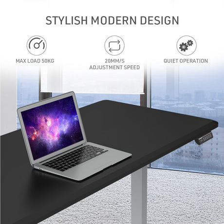 FORTIA Electric Sit-Stand Desk White Oak or Black — Allure Home Collections